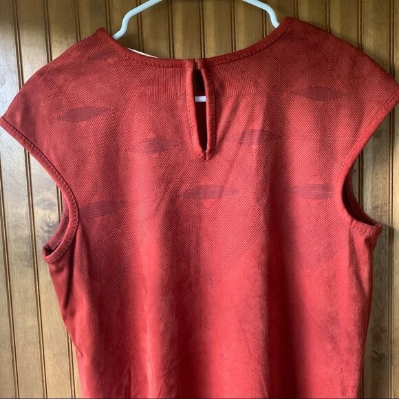 Max Studio Suede Burnt Orange Shift Dress- Women Size Small - Picture 6 of 11